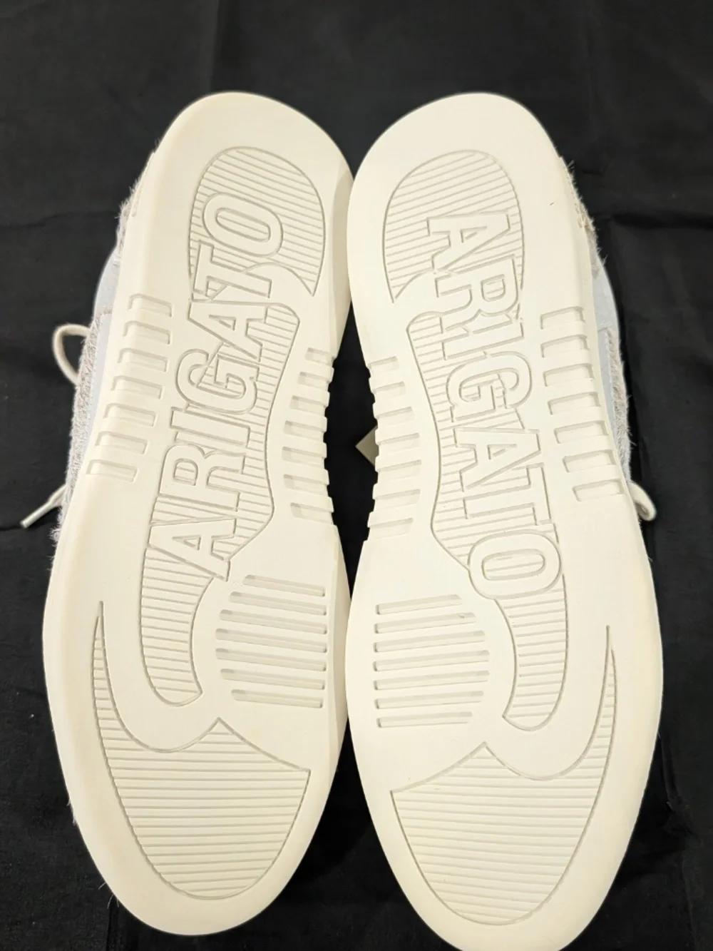 Axel Arigato Dice T-Toe Pony Hair Sneakers Light Gray Off White Men US 11 EU 45